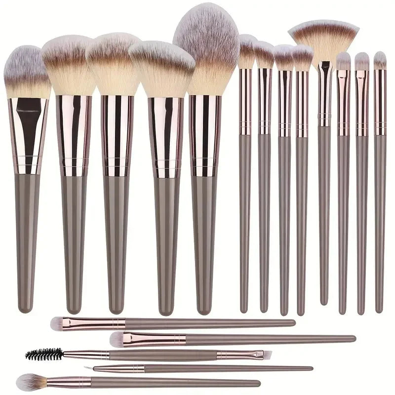 Premium Soft Fluffy Makeup Brush Set (3–20 Pcs) | Foundation, Eyeshadow & Kabuki Brushes