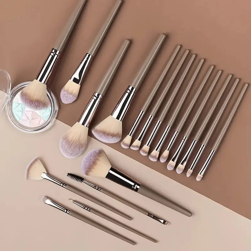 Premium Soft Fluffy Makeup Brush Set (3–20 Pcs) | Foundation, Eyeshadow & Kabuki Brushes