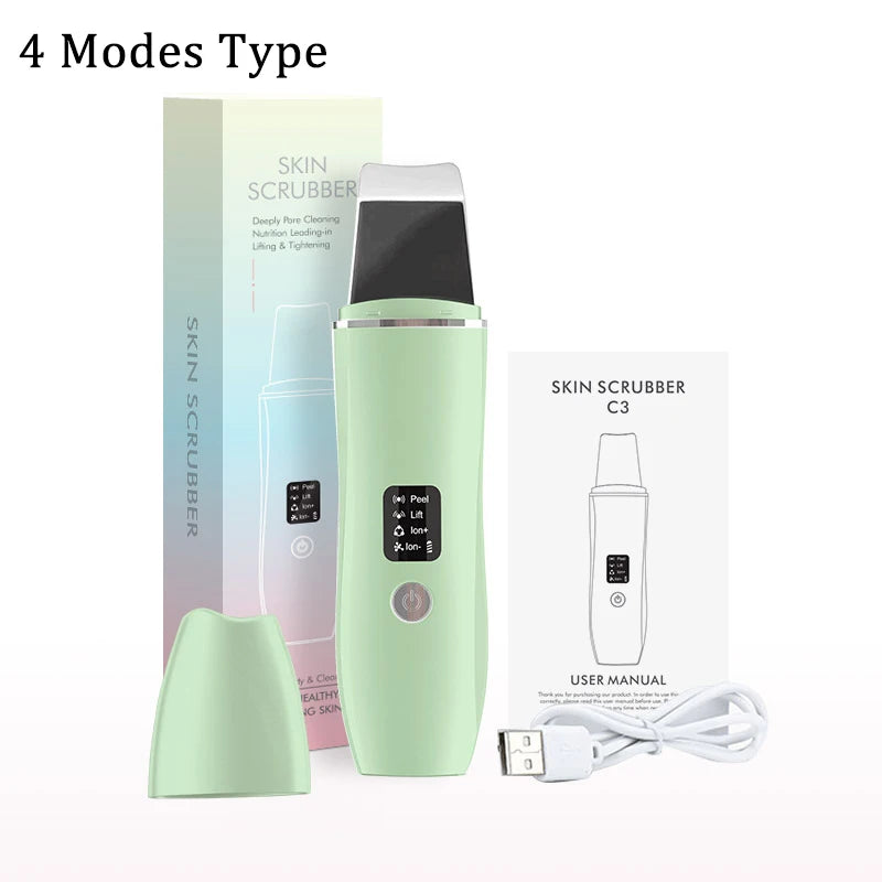 Ultrasonic Deep Cleansing Facial Spatula – Blackhead Exfoliating Shovel & EMS Lifting Device