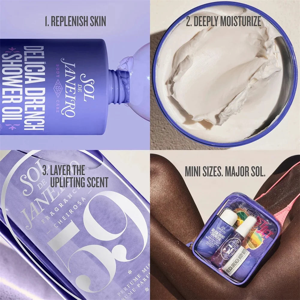 Sol de Janeiro Perfume Mist & Body Care Gift Set (62, 68, 59, 40 Options) | 30ml Mist, 90ml Shower Oil & 50ml Body Butter