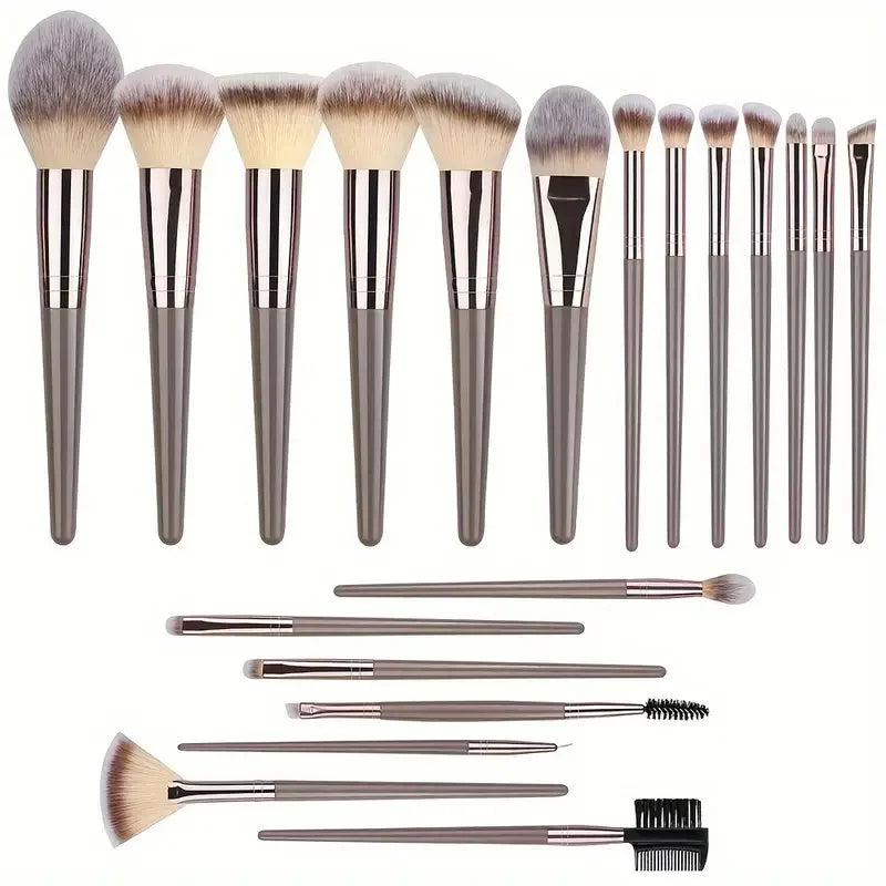 Premium Soft Fluffy Makeup Brush Set (3–20 Pcs) | Foundation, Eyeshadow & Kabuki Brushes