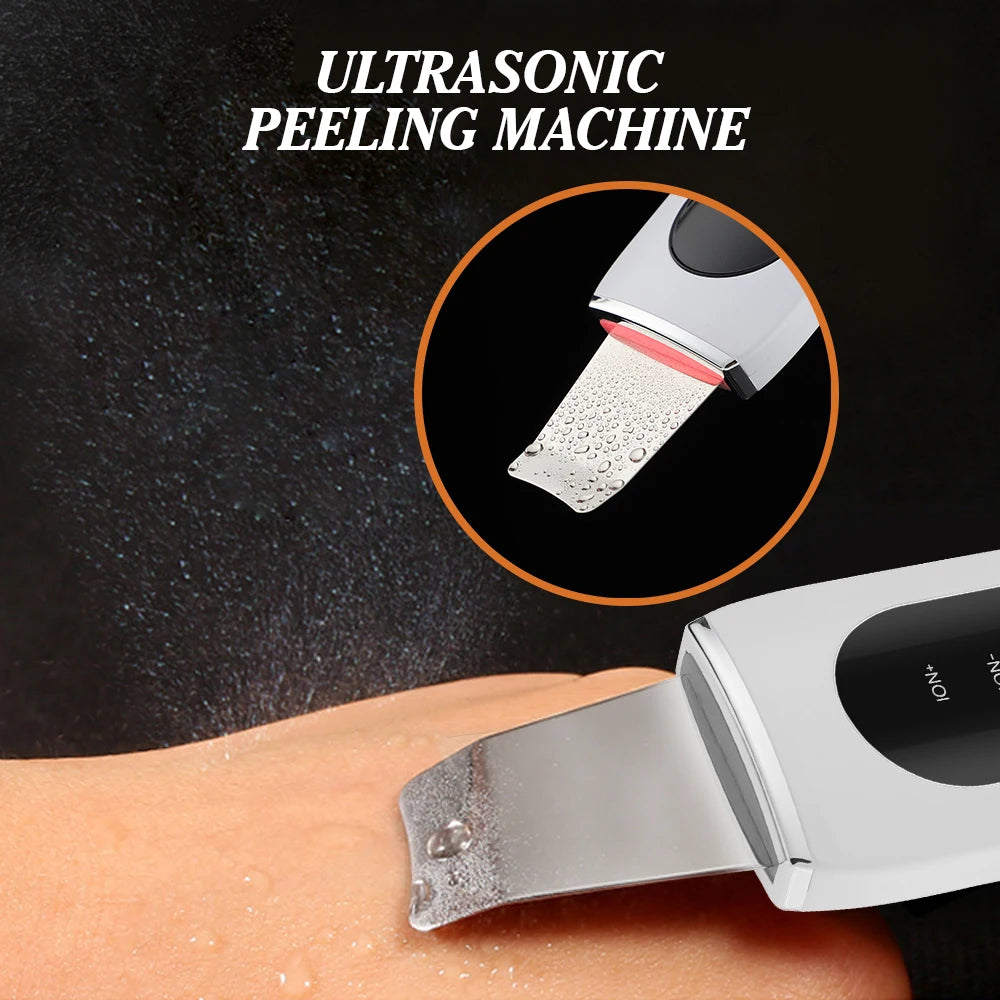 Ultrasonic Deep Cleansing Facial Spatula – Blackhead Exfoliating Shovel & EMS Lifting Device
