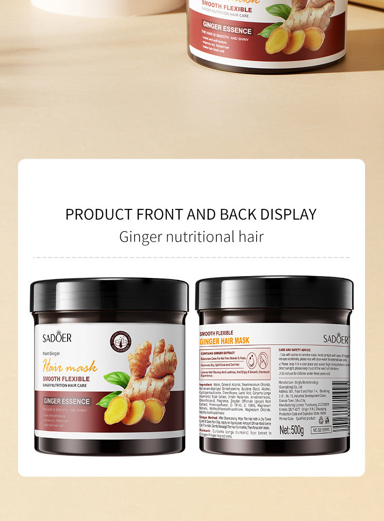 Ginger Keratin Hair Treatment Mask – Fast-Acting Restorative Cream for Soft & Shiny Hair