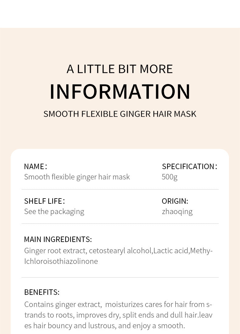 Ginger Keratin Hair Treatment Mask – Fast-Acting Restorative Cream for Soft & Shiny Hair