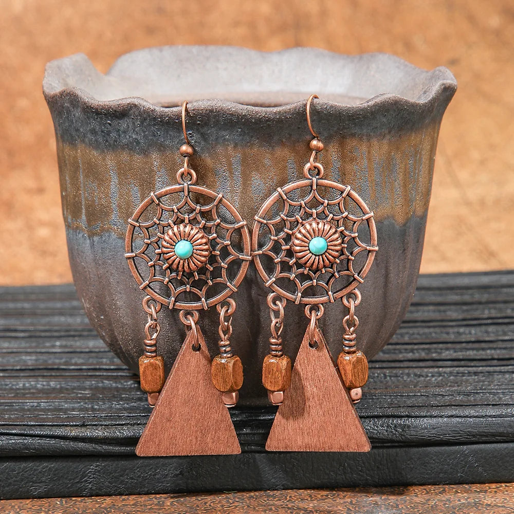 Ethnic Vintage Brown Dangle Earrings | 22 Bohemian Styles