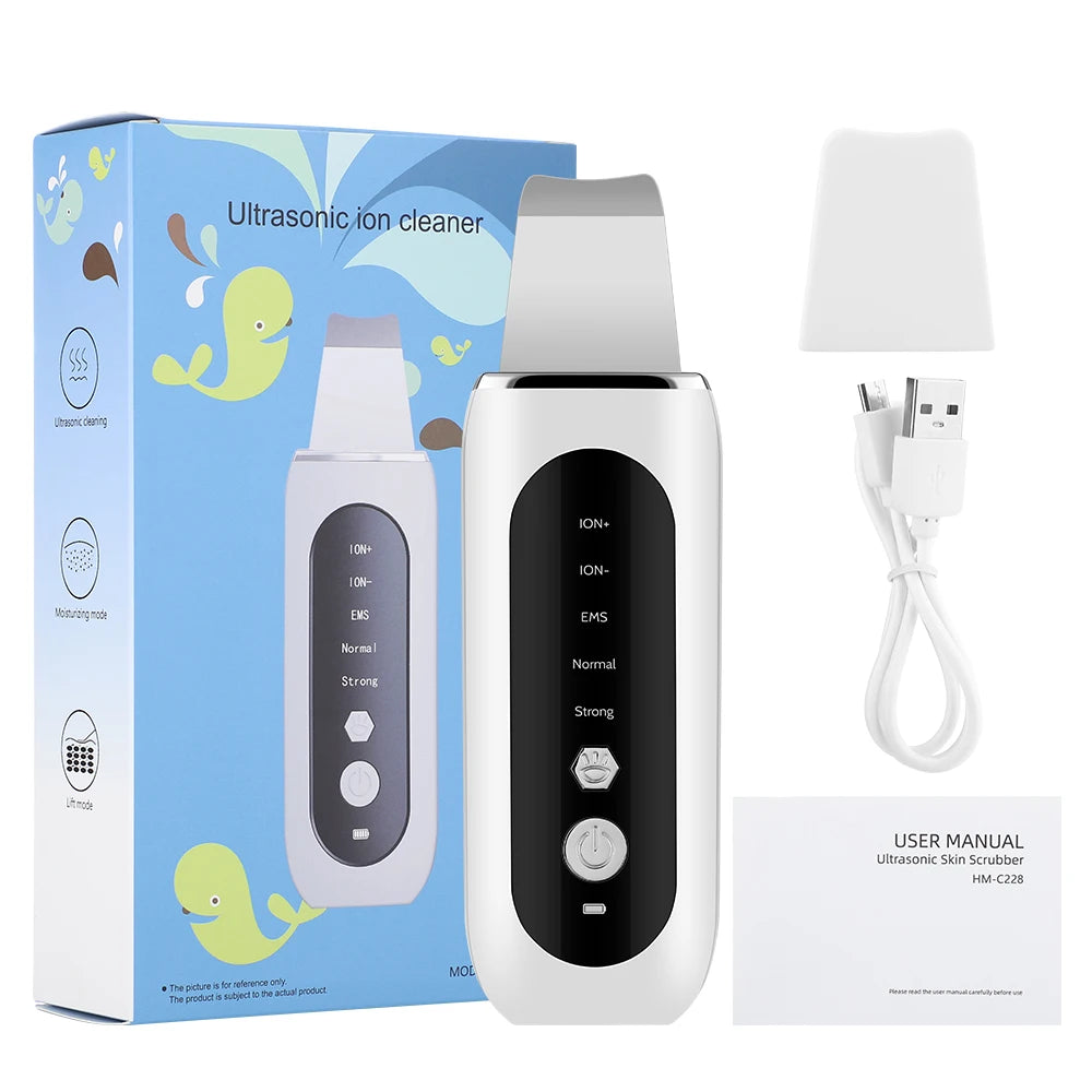 Ultrasonic Deep Cleansing Facial Spatula – Blackhead Exfoliating Shovel & EMS Lifting Device