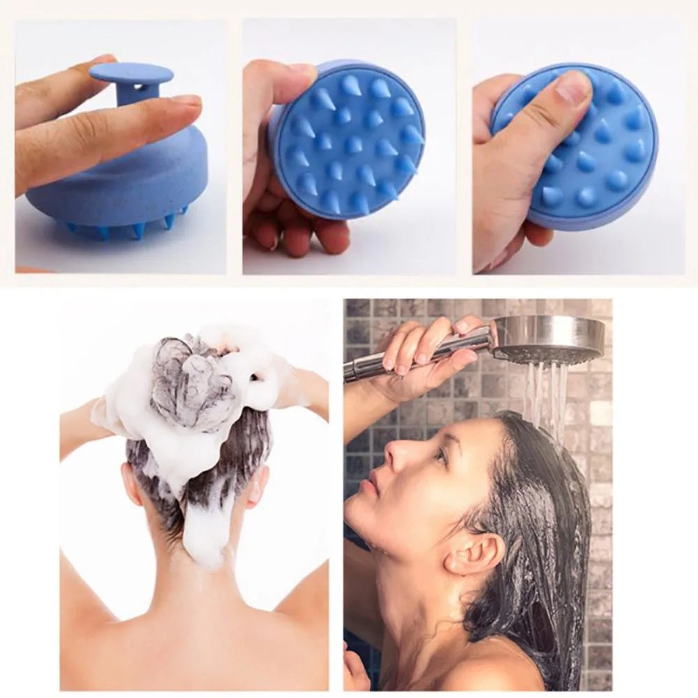 Soft Silicone Scalp & Body Massager – Deep Cleansing Shower Scrubber with Easy-Grip Handle