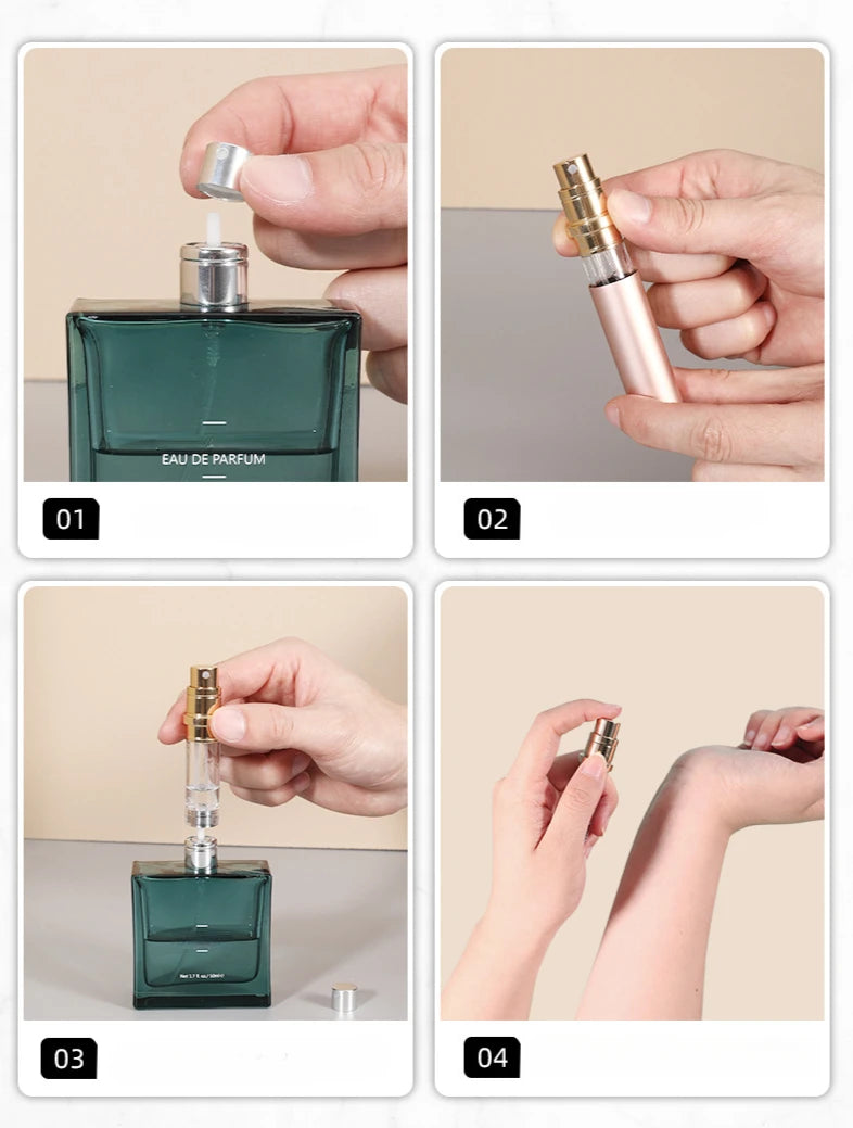 5ml Mini Portable Bottom-Fill Refillable Perfume Atomizer | Travel Spray Bottle