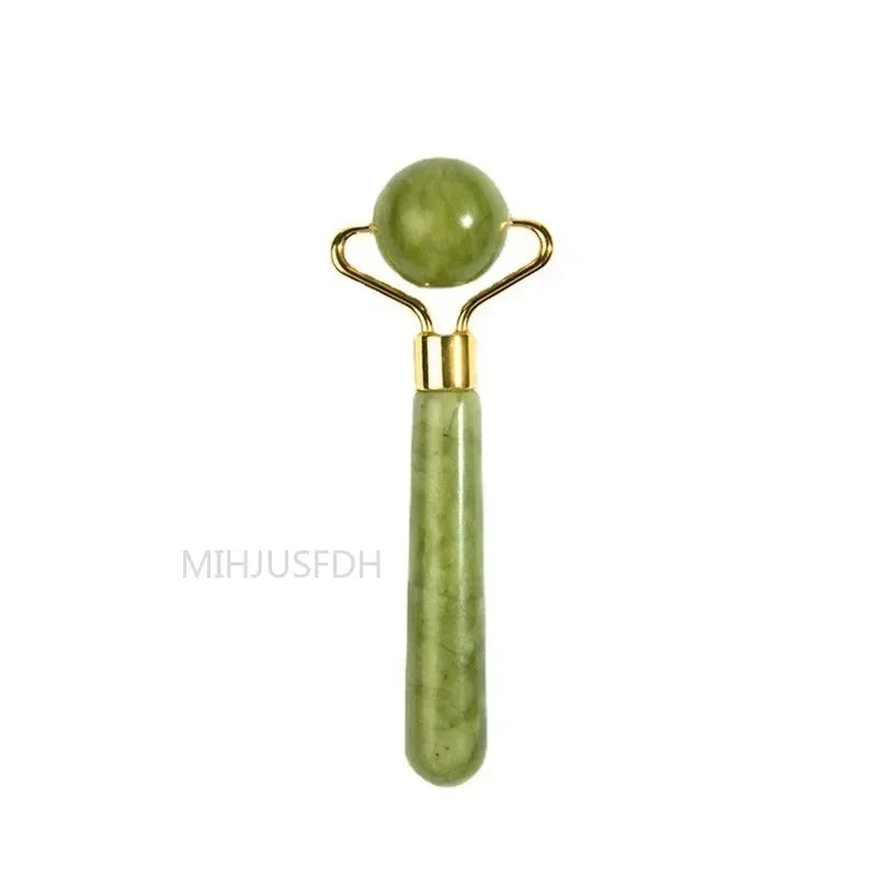 Natural Jade Roller & Gua Sha Set | Facial Massager & Anti-Wrinkle Lifting Tools
