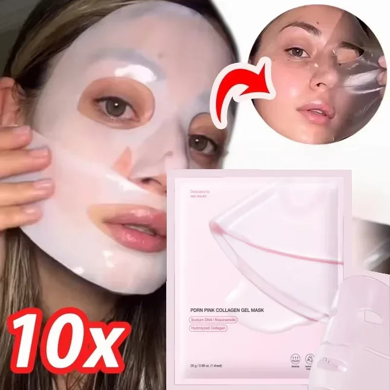 Pink Salmon Powder Collagen Hydrogel Mask – Deep Hydration & Firming Anti-Aging Care