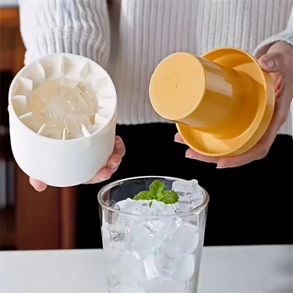 Silicone Cylinder Ice Cube Mold & Ice Bucket – Flexible Squeeze-Release Ice Maker