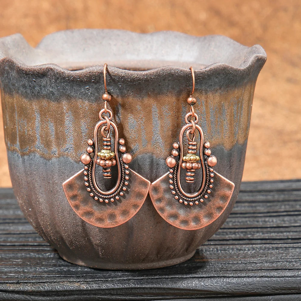 Ethnic Vintage Brown Dangle Earrings | 22 Bohemian Styles
