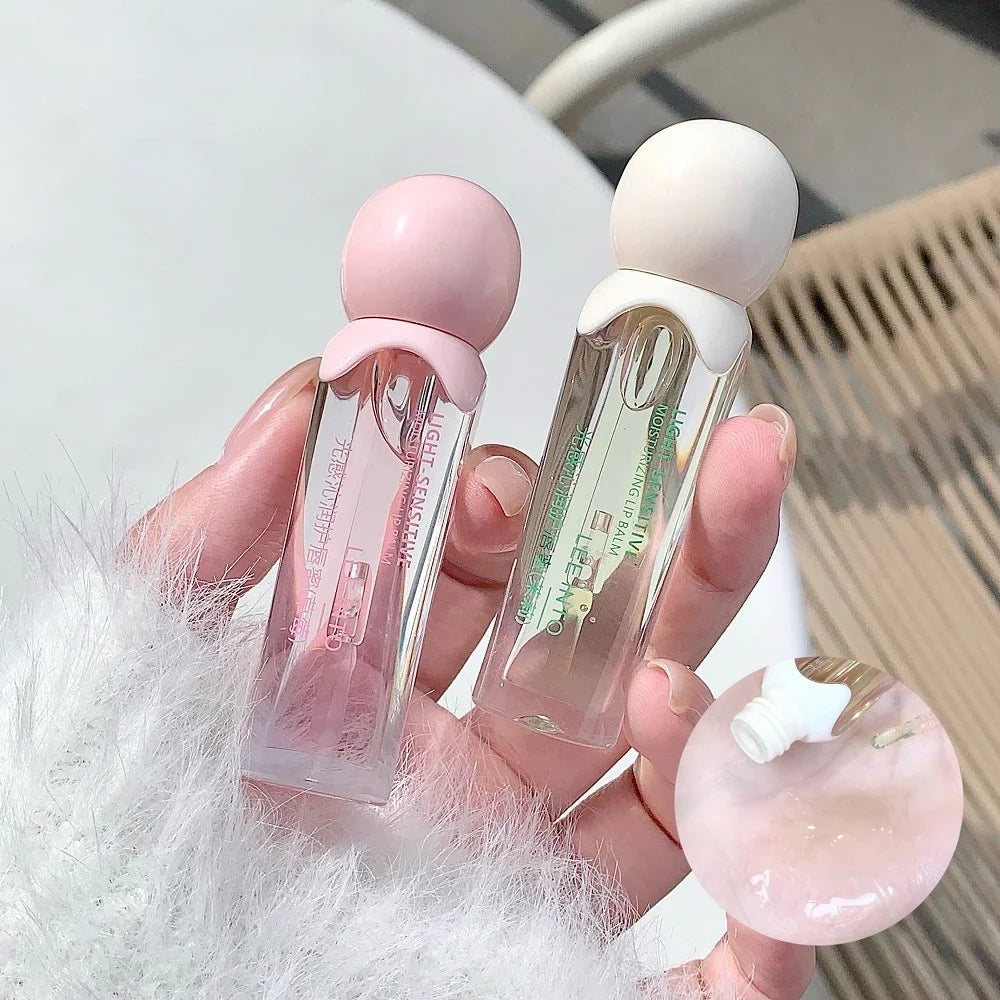 2Pcs Crystal Glass Lip Gloss & Hydrating Lip Mask Set – Non-Sticky Plumping Lip Care Duo