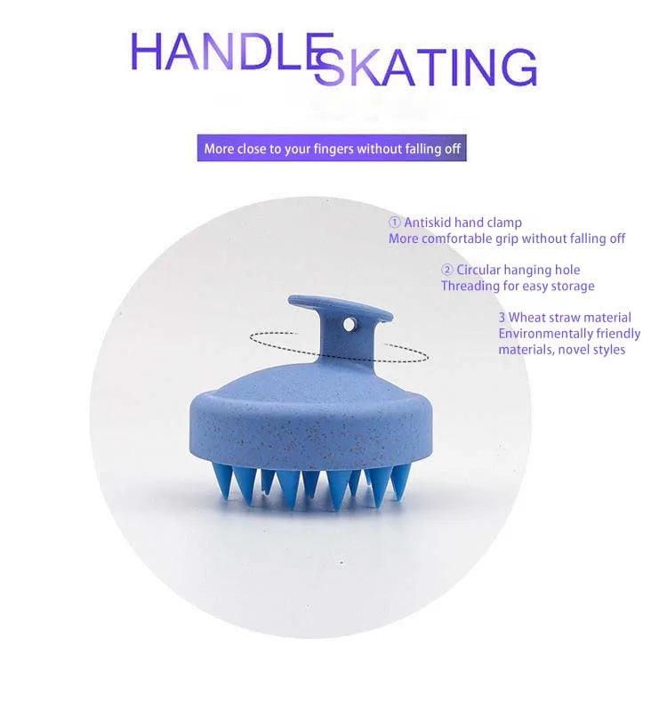 Soft Silicone Scalp & Body Massager – Deep Cleansing Shower Scrubber with Easy-Grip Handle