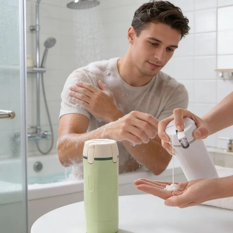 Portable Toiletries Container Set for Shampoo, Lotion & Soap (TSA Approved)