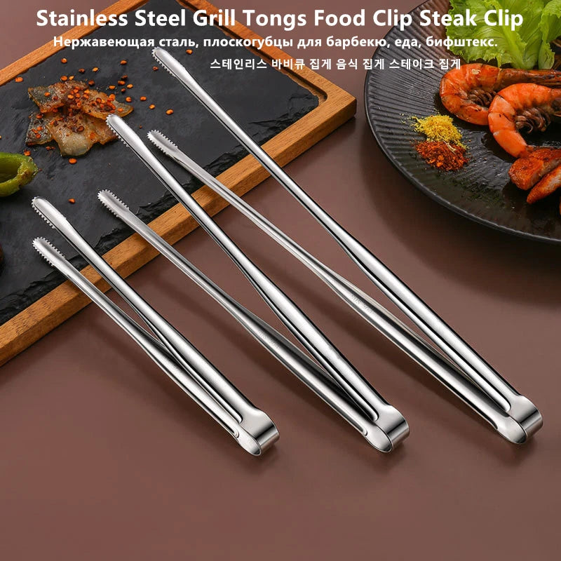 Stainless Steel Food Clip Tongs – Ergonomic Non-Slip Kitchen & Grill Utensil