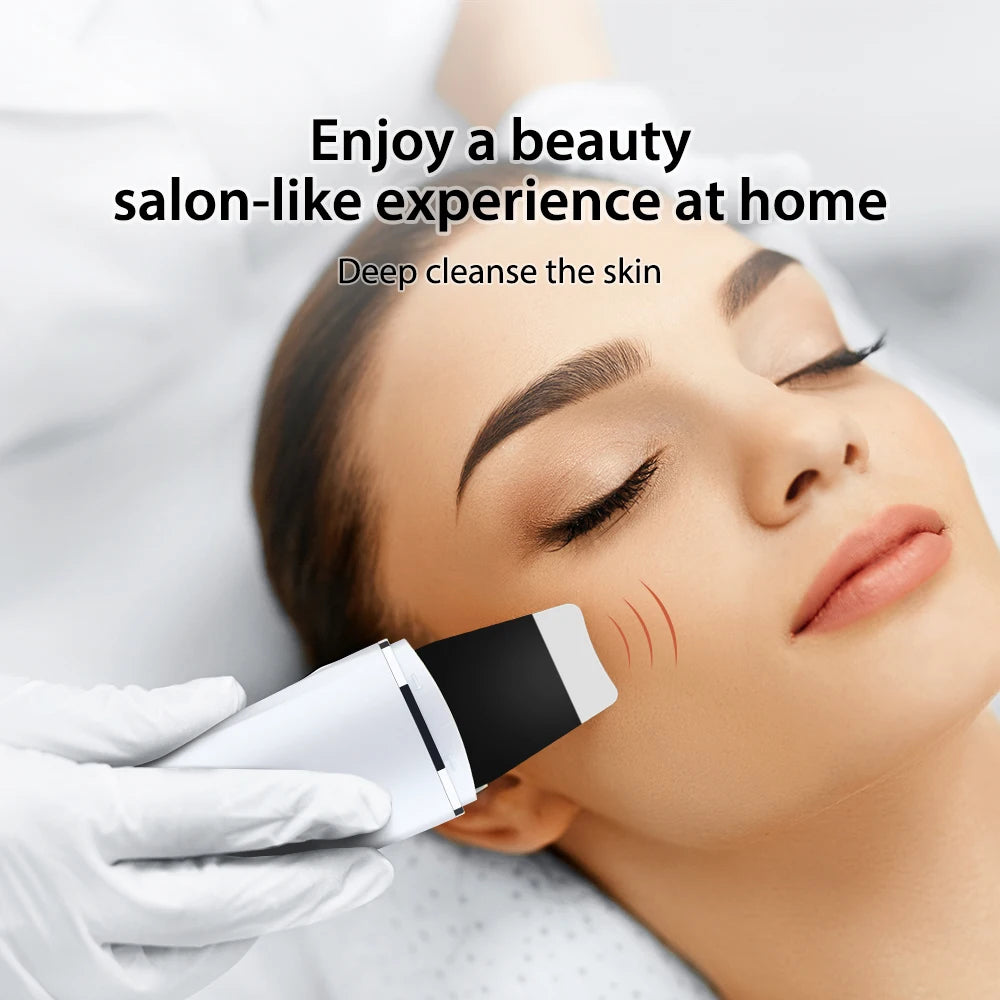Ultrasonic Deep Cleansing Facial Spatula – Blackhead Exfoliating Shovel & EMS Lifting Device
