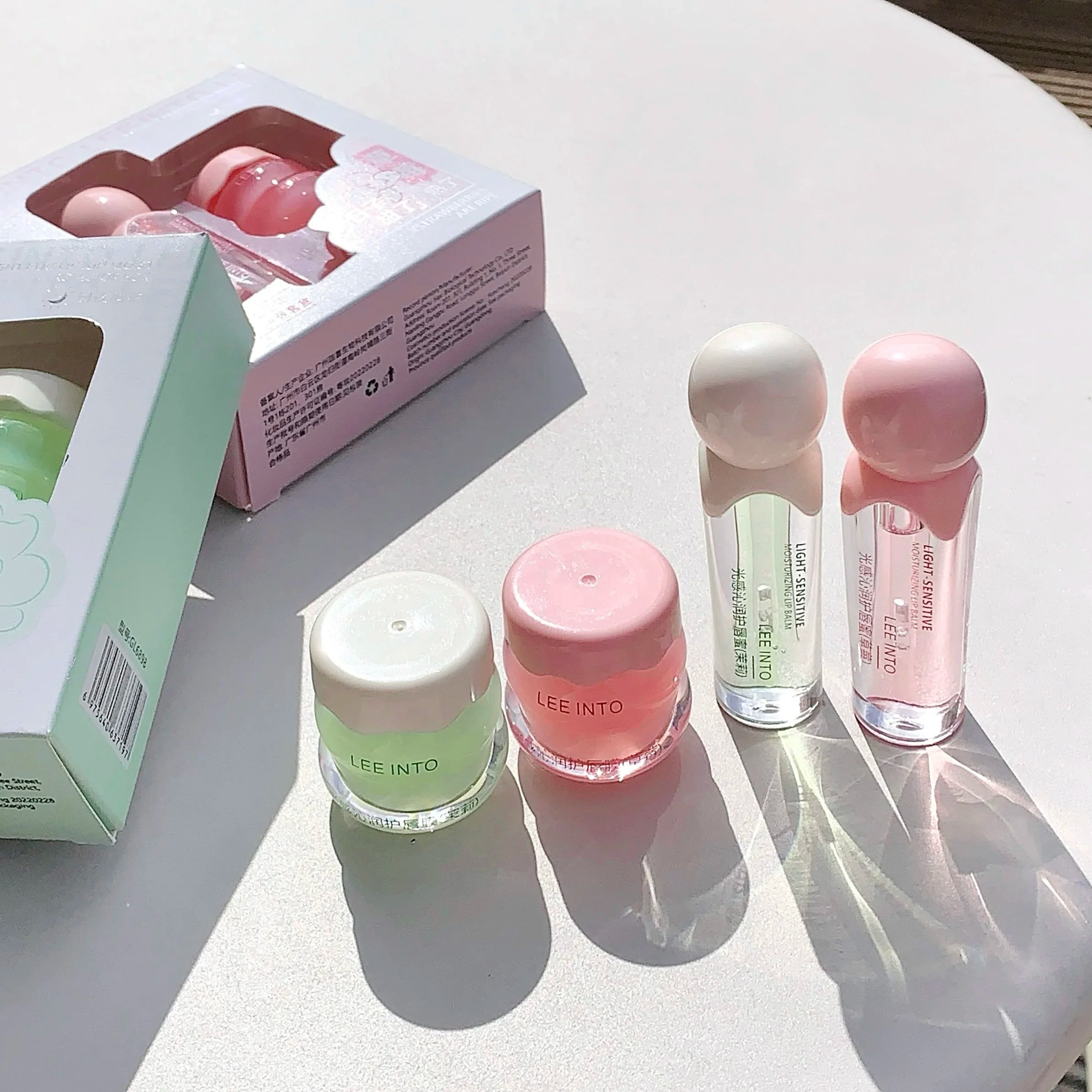 2Pcs Crystal Glass Lip Gloss & Hydrating Lip Mask Set – Non-Sticky Plumping Lip Care Duo
