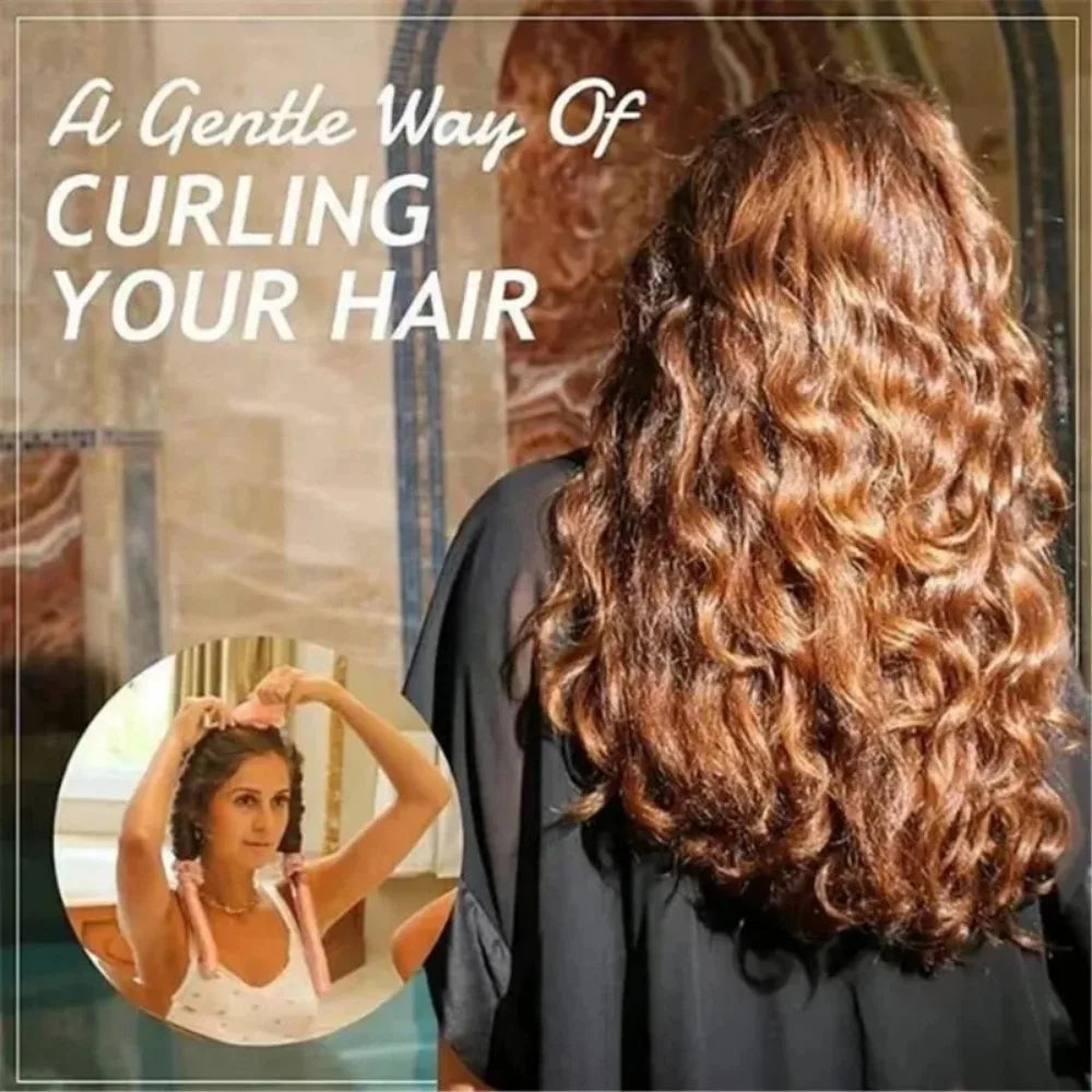 Heatless Curling Rod Night Cap & Headband Set | Soft Sleep Curlers for Heat-Free Waves
