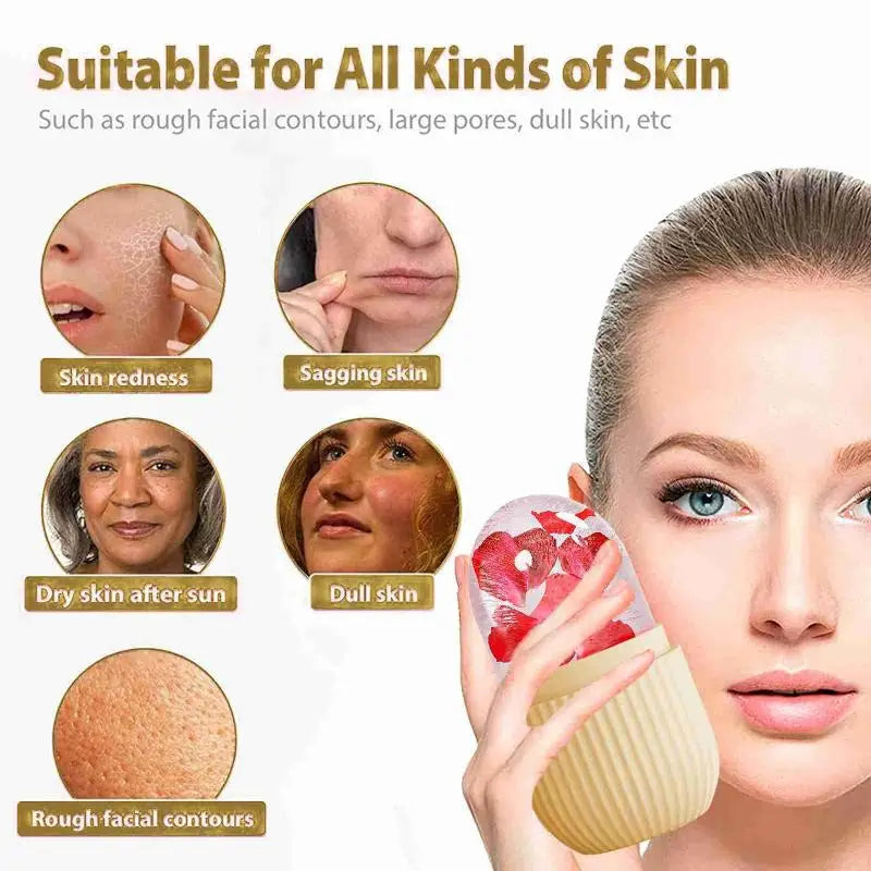 Silicone Ice Facial Roller for Reusable Skincare Treatment