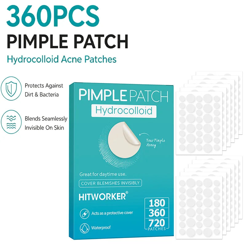 360Pcs Invisible Hydrocolloid Acne Patches – Breathable Blemish & Spot Healing Cover