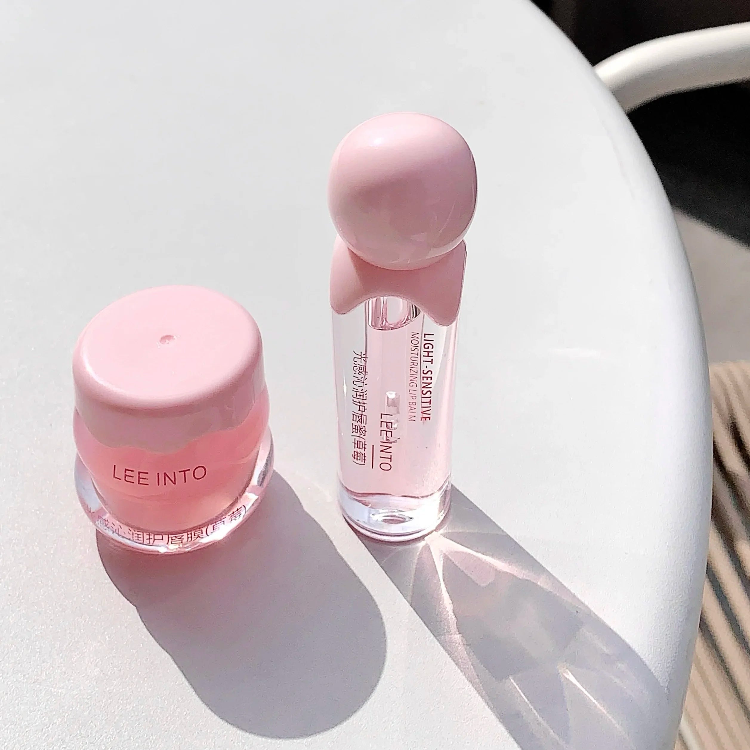 2Pcs Crystal Glass Lip Gloss & Hydrating Lip Mask Set – Non-Sticky Plumping Lip Care Duo