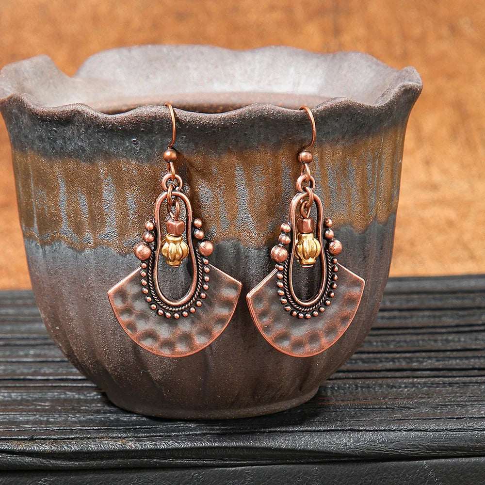 Ethnic Vintage Brown Dangle Earrings | 22 Bohemian Styles