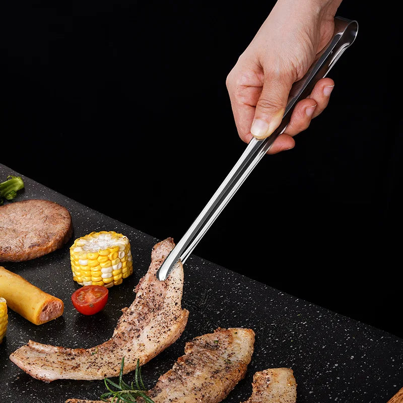 Stainless Steel Food Clip Tongs – Ergonomic Non-Slip Kitchen & Grill Utensil
