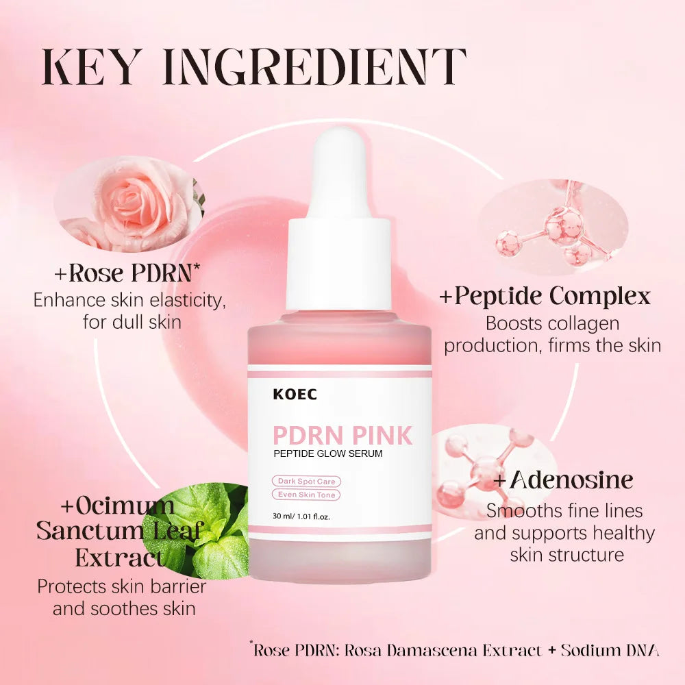 F'eDoren KOEC Rose PDRN Pink Peptide Facial Serum – Elasticity, Hydration & Anti-Aging Care