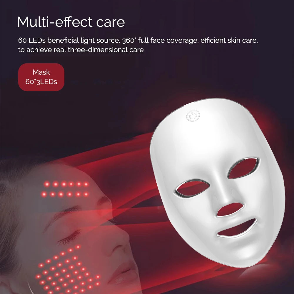 Wireless 7-Color LED Light Therapy Face Mask | Photon Skin Rejuvenation Tool