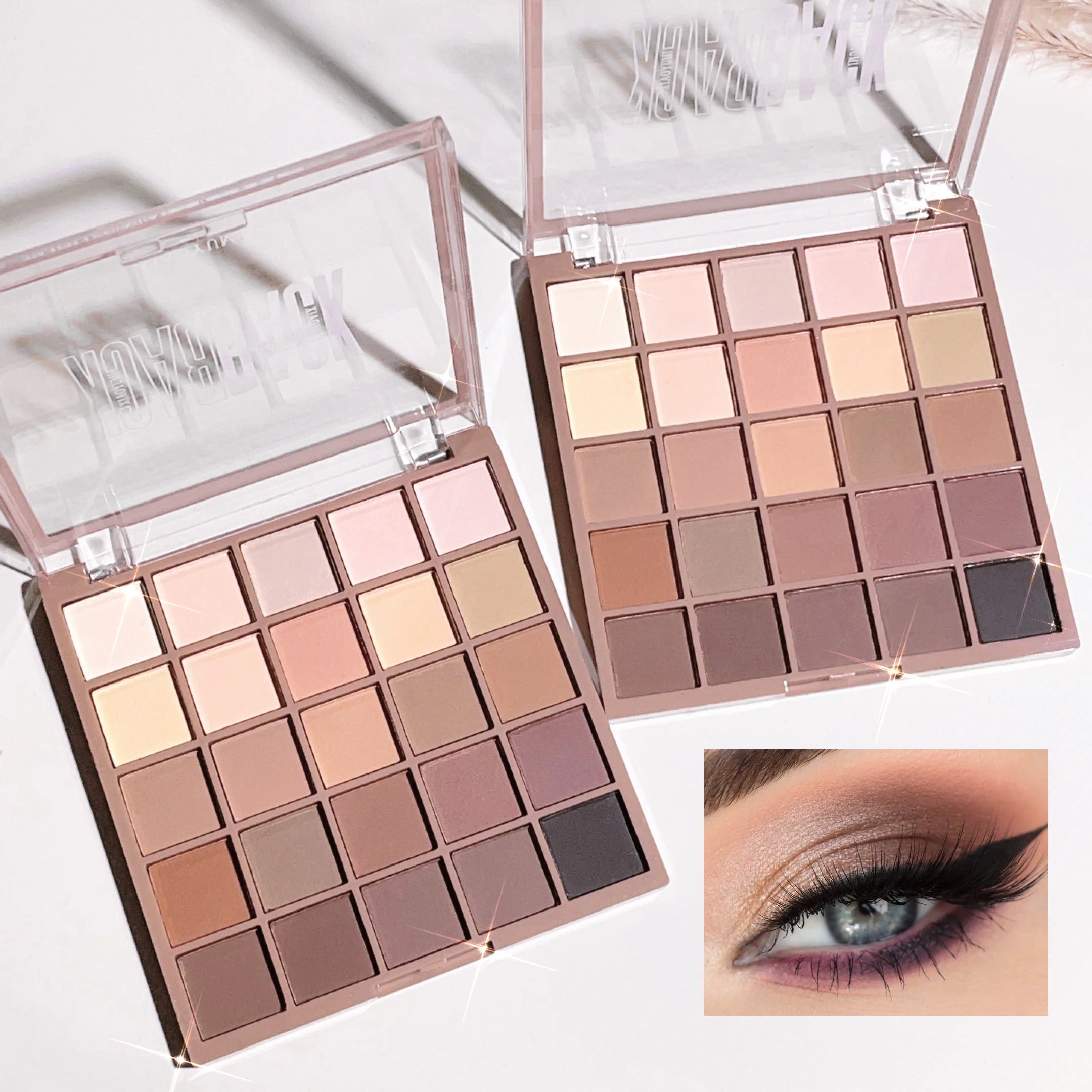 Matte brown nude eyeshadow palette in 25 colors,  waterproof and sweatproof