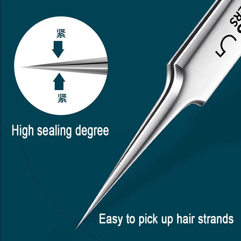 Professional Stainless Steel Blackhead Removal Set (4–5 Pcs) – Acne Needles & Precision Tweezers