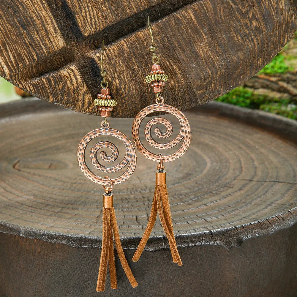 Ethnic Vintage Brown Dangle Earrings | 22 Bohemian Styles