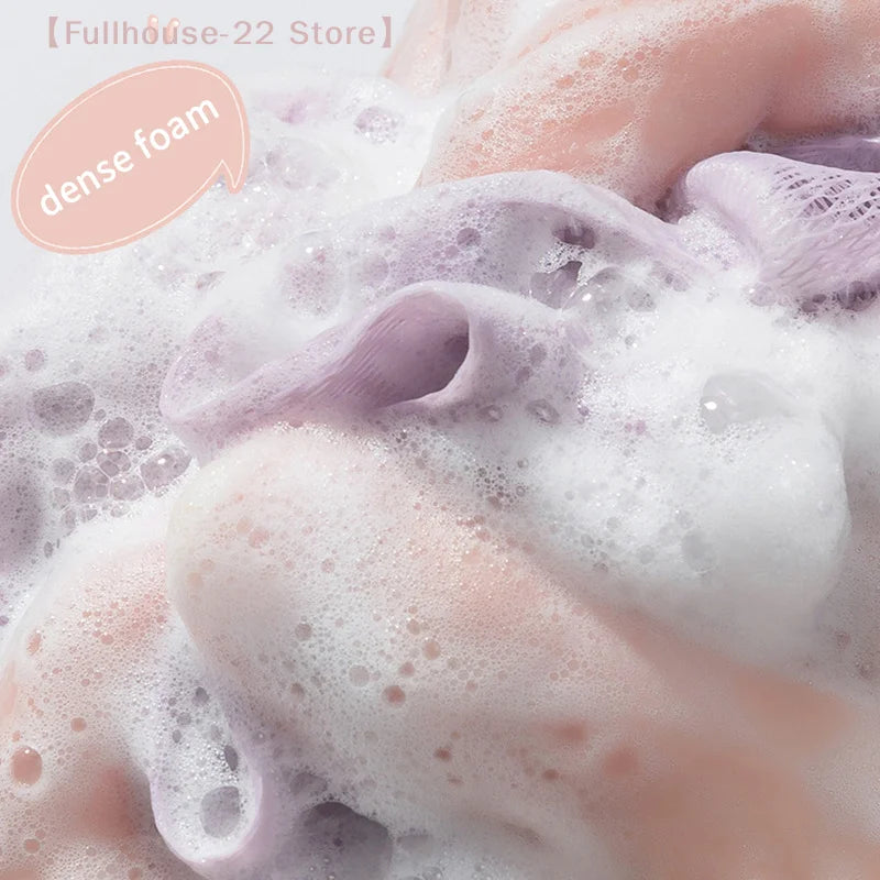 Ergonomic PE Bath Scrubber Sponge Deep Cleansing & Exfoliating Body Mesh Scrubber for Smooth Skin