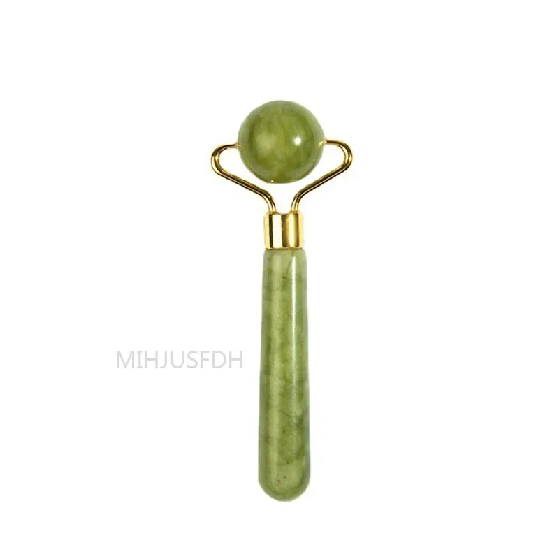 Natural Jade Roller & Gua Sha Set | Facial Massager & Anti-Wrinkle Lifting Tools