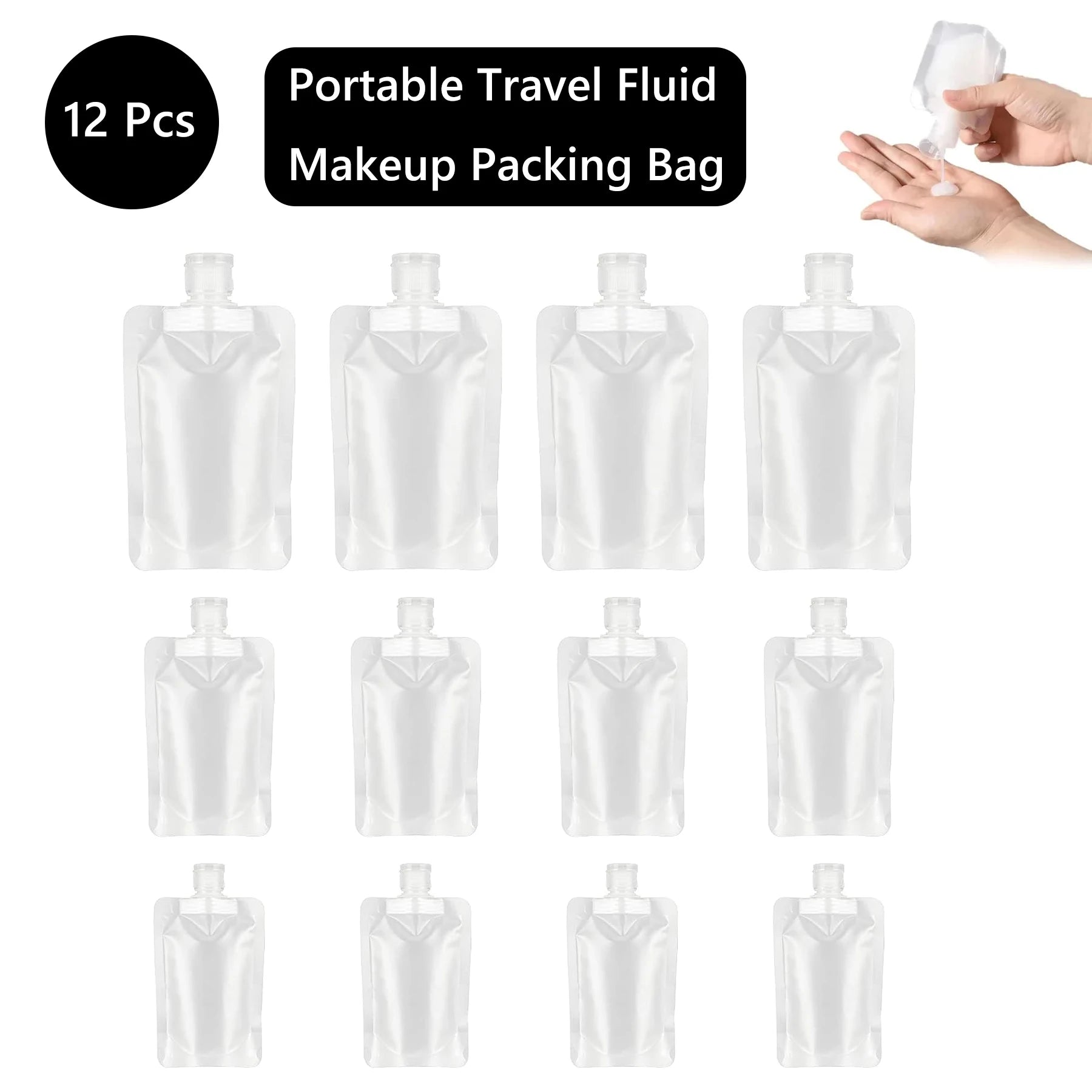 Thickened Refillable Travel Lotion Pouches – Leak-Proof Portable Cosmetic & Shampoo Squeeze Bags