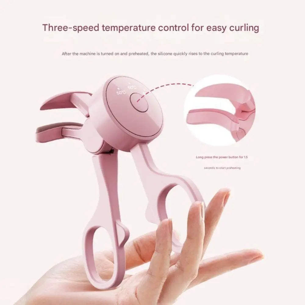 Portable Electric Heated Eyelash Curler – Safe Silicone Pad & Long-Lasting Lift