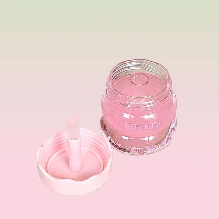 2Pcs Crystal Glass Lip Gloss & Hydrating Lip Mask Set – Non-Sticky Plumping Lip Care Duo