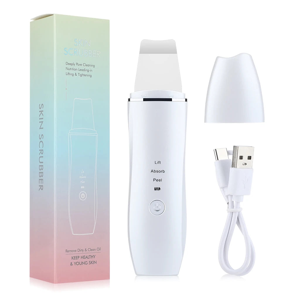 Ultrasonic Deep Cleansing Facial Spatula – Blackhead Exfoliating Shovel & EMS Lifting Device