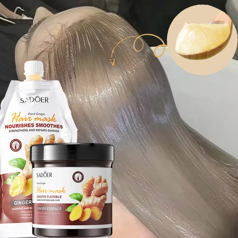 Ginger Keratin Hair Treatment Mask – Fast-Acting Restorative Cream for Soft & Shiny Hair