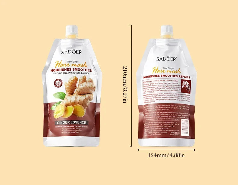 Ginger Keratin Hair Treatment Mask – Fast-Acting Restorative Cream for Soft & Shiny Hair