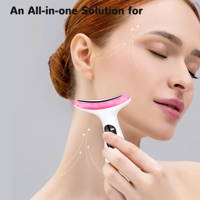 CMH 7-Color LED Thermal Neck Beauty Device – Galvanic Micro-Vibration & Skin Lifting Tool