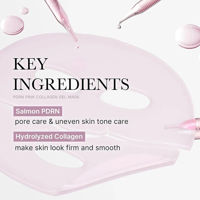 Pink Salmon Powder Collagen Hydrogel Mask – Deep Hydration & Firming Anti-Aging Care
