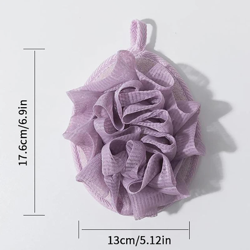 Ergonomic PE Bath Scrubber Sponge Deep Cleansing & Exfoliating Body Mesh Scrubber for Smooth Skin
