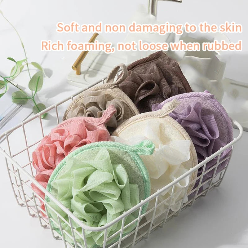 Ergonomic PE Bath Scrubber Sponge Deep Cleansing & Exfoliating Body Mesh Scrubber for Smooth Skin