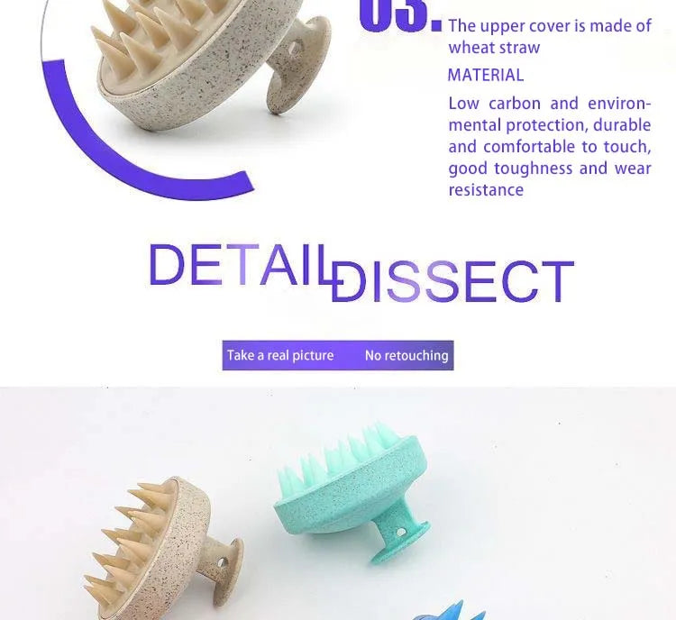 Soft Silicone Scalp & Body Massager – Deep Cleansing Shower Scrubber with Easy-Grip Handle