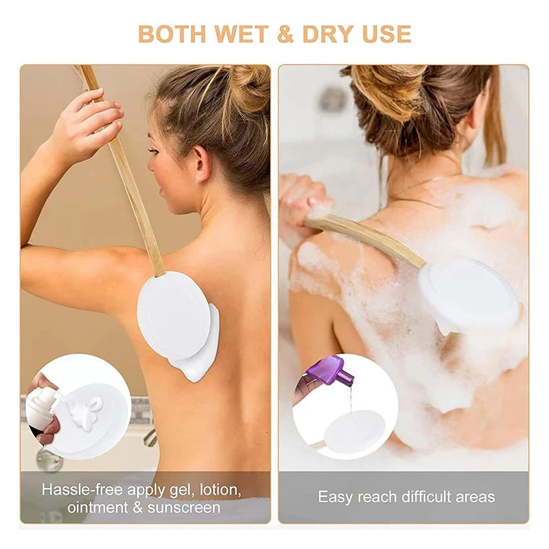 Premium Ergonomic Wooden Back Lotion Applicator  Easy Reach Applicator Wand for Back & Legs