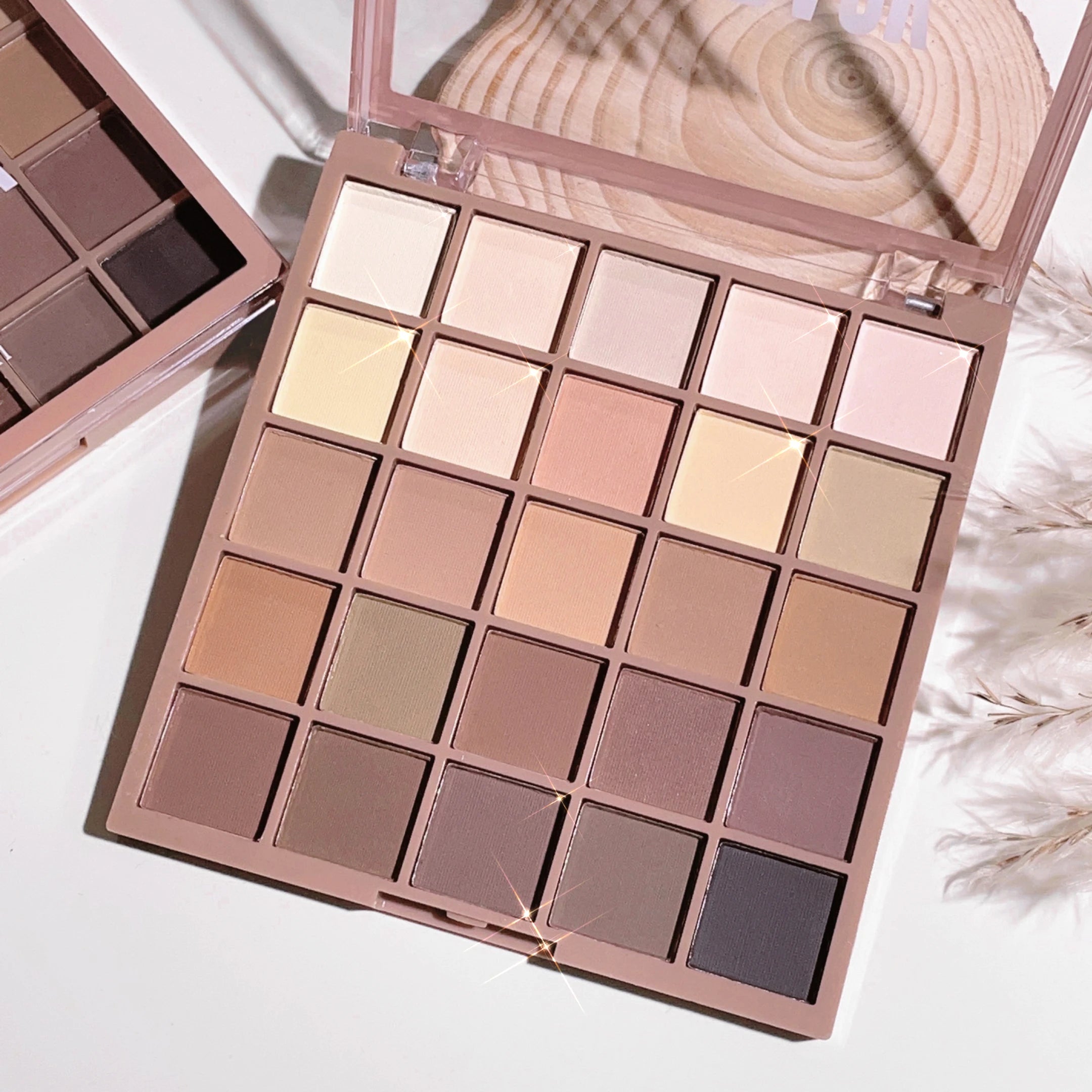 Matte brown nude eyeshadow palette in 25 colors,  waterproof and sweatproof