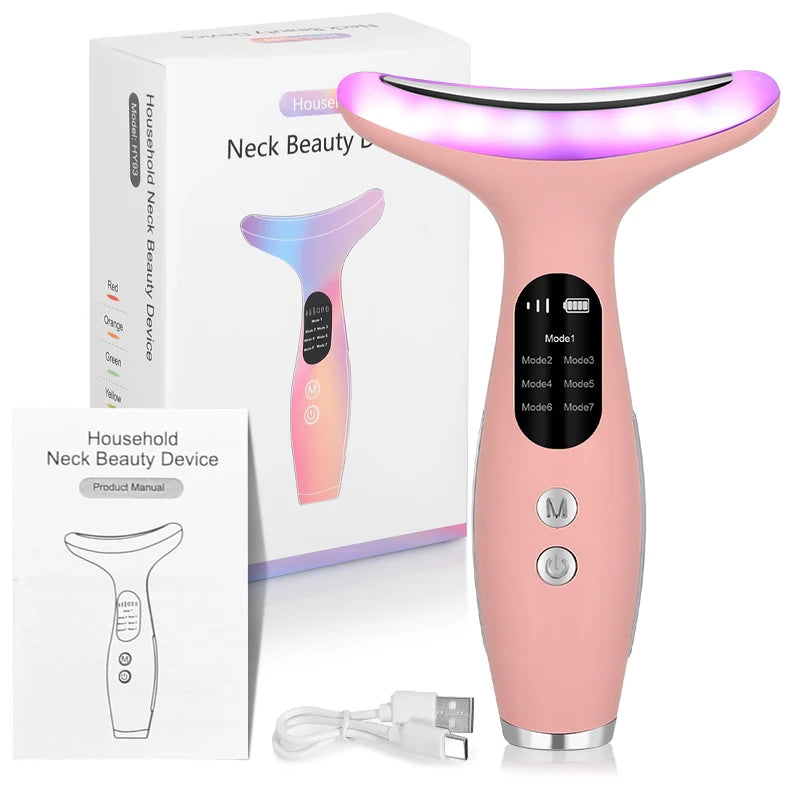 CMH 7-Color LED Thermal Neck Beauty Device – Galvanic Micro-Vibration & Skin Lifting Tool