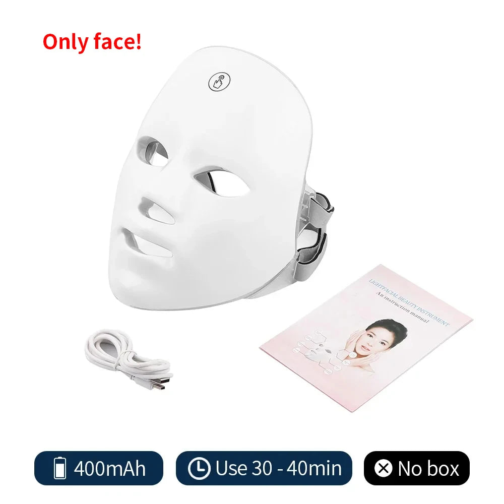 Wireless 7-Color LED Light Therapy Face Mask | Photon Skin Rejuvenation Tool